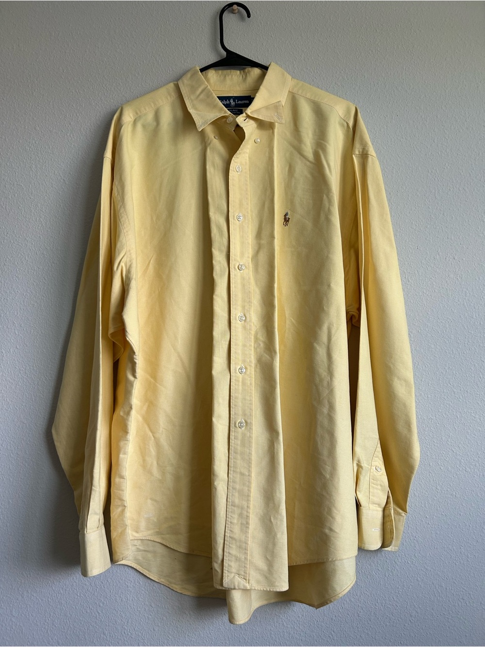Polo Ralph Lauren Butter Yellow Oxford Button Down Shirt 100% Cotton